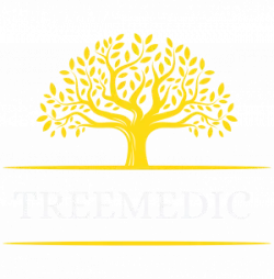 a yellow tree with white text